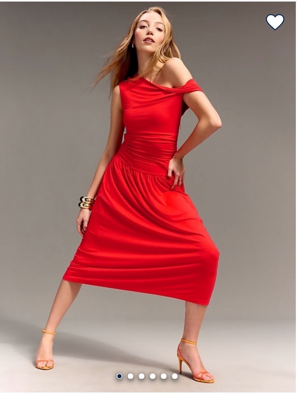 Old Navy Red One-Shoulder Midi Dress